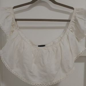 Forever 21 Cropped OTS Ruffle Top